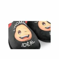 Chaussons NOIR EMOJI -Claquettes Soldes chaussons noir emoji 14