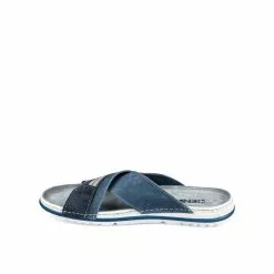 Mules MARINE DENIM SIDE CUIR -Claquettes Soldes mules marine denim side cuir 3