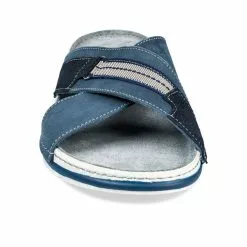 Mules MARINE DENIM SIDE CUIR -Claquettes Soldes mules marine denim side cuir 4