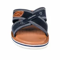 Mules MARINE DENIM SIDE CUIR -Claquettes Soldes mules marine denim side cuir 9
