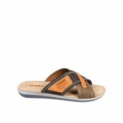 Mules MARRON DENIM SIDE -Claquettes Soldes mules marron denim side 26