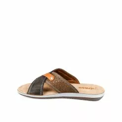 Mules MARRON DENIM SIDE -Claquettes Soldes mules marron denim side 28