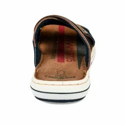 Mules MARRON DENIM SIDE CUIR -Claquettes Soldes mules marron denim side cuir 7