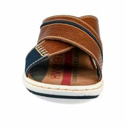 Mules MARRON DENIM SIDE CUIR -Claquettes Soldes mules marron denim side cuir 9