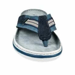 Tongs MARINE DENIM SIDE CUIR -Claquettes Soldes tongs marine denim side cuir 4