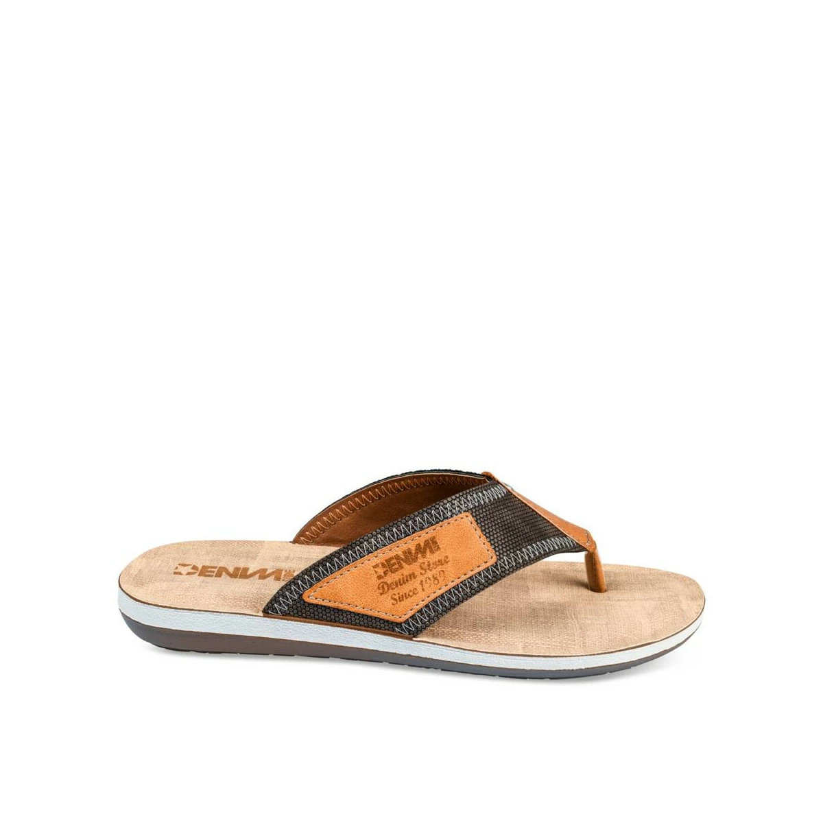 Tongs MARRON DENIM SIDE 4 Tongs MARRON DENIM SIDE – Image 2