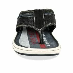 Tongs NOIR DENIM SIDE CUIR -Claquettes Soldes tongs noir denim side cuir 4